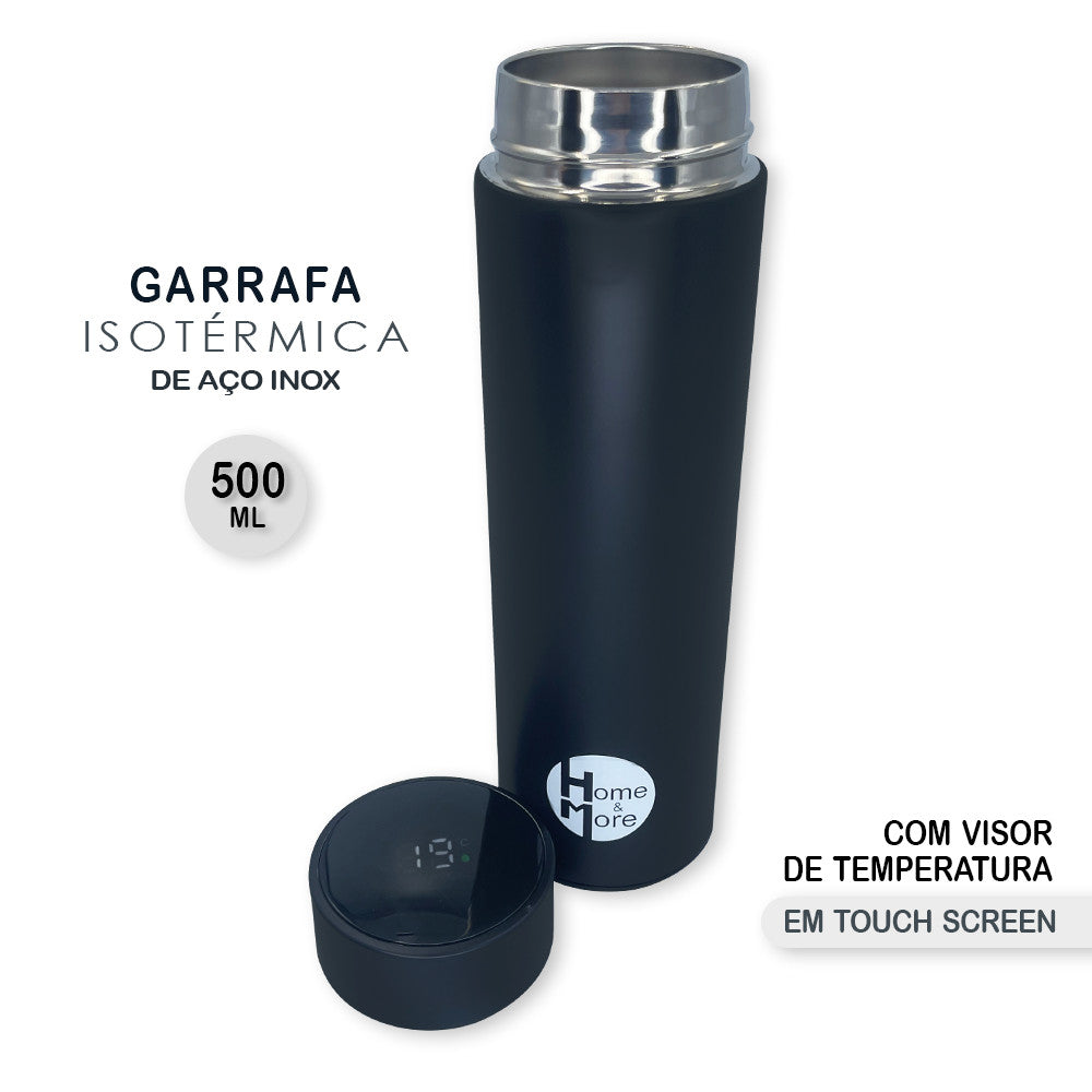 Garrafa Isotérmica em Aço Ínox 500ml - Preto