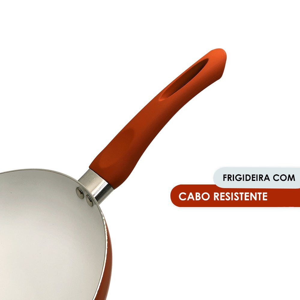 Frigideira em Alumínio com Revestimento Cerâmico 26cm - Bronze alaranjado