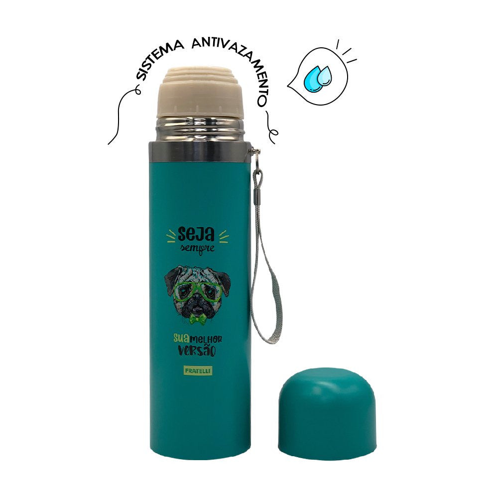 Garrafa Color Estampa Pet Inox 480ml - Verde